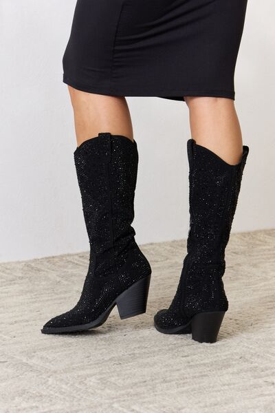 Forever Link Rhinestone Knee High Cowboy Boots STYLE SOURCE