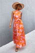 Printed Sleeveless Tie Waist Maxi Dress STYLE SOURCE