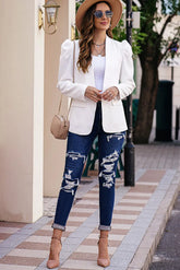 Puff Sleeve Shawl Collar Blazer STYLE SOURCE