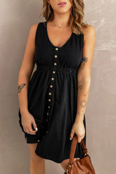 Sleeveless Button Down Mini Dress STYLE SOURCE