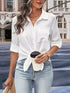 Collared Neck Half Sleeve Twisted Shirt STYLE SOURCE