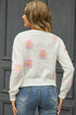 Flower Pattern Round Neck Long Sleeve Pullover Sweater STYLE SOURCE