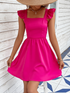 Ruffled Square Neck Dress STYLE SOURCE