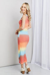 Zenana Gradient Sleeveless Slit Midi Dress STYLE SOURCE