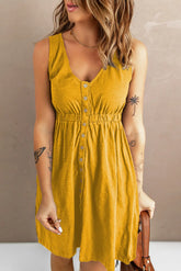 Sleeveless Button Down Mini Dress STYLE SOURCE