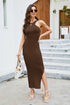 Sleeveless Split Rib-Knit Dress STYLE SOURCE