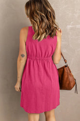 Sleeveless Button Down Mini Dress STYLE SOURCE