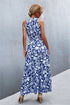 Printed Sleeveless Tie Waist Maxi Dress STYLE SOURCE