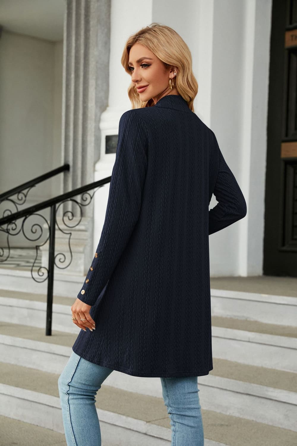 Long Sleeve Open Front Cardigan STYLE SOURCE