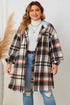 Plus Size Plaid Drop Shoulder Hooded Coat STYLE SOURCE