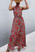 Printed Sleeveless Tie Waist Maxi Dress STYLE SOURCE