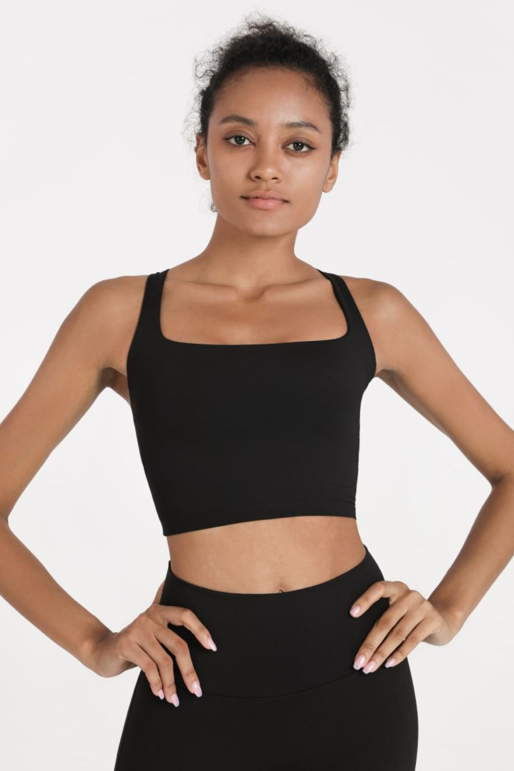 Crisscross Open Back Cropped Sports Cami STYLE SOURCE