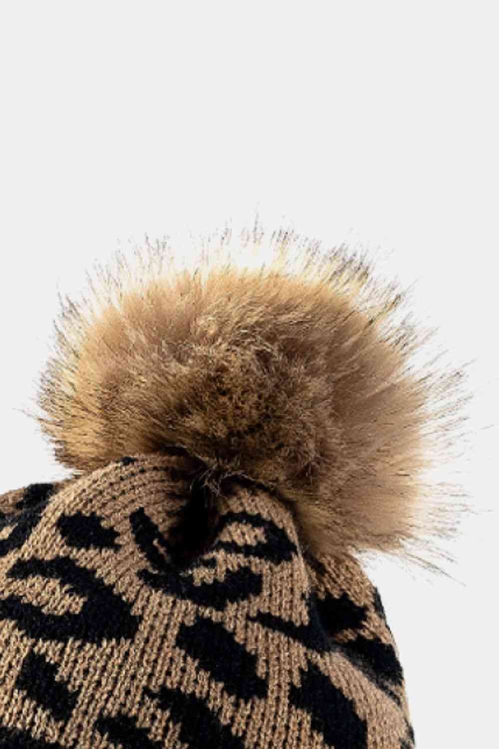 Leopard Pom-Pom Cuffed Beanie STYLE SOURCE