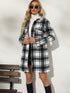 Plaid Collared Longline Coat STYLE SOURCE