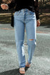 Distressed Straight Jeans STYLE SOURCE