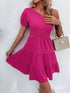 One-Shoulder Smocked Tiered Dress STYLE SOURCE