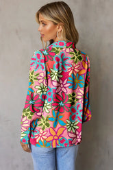 Printed Collared Neck Long Sleeve Shirt STYLE SOURCE