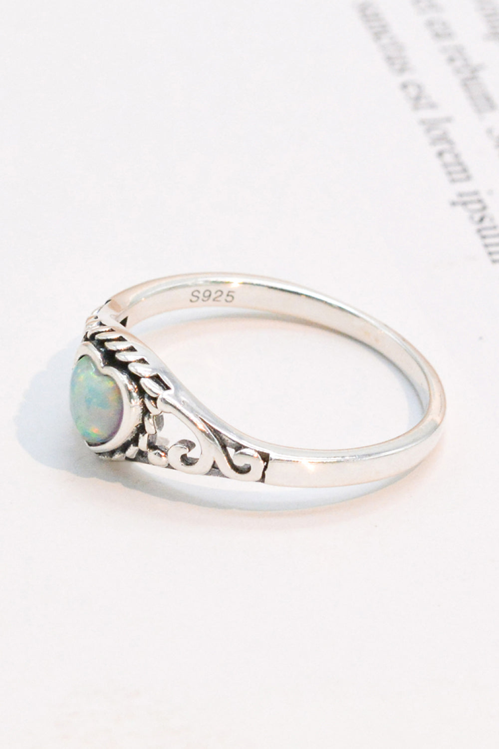 Silver Heart-Shape Opal Ring STYLE SOURCE