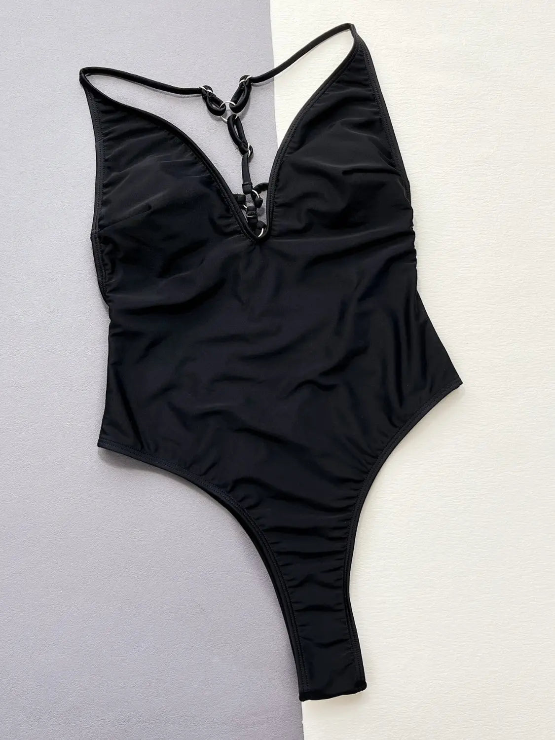 Cutout Plunge Spaghetti Strap One-Piece Swimwear STYLE SOURCE