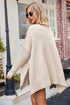 V-Neck Dropped Shoulder Ribbed Long Sleeve Sweater STYLE SOURCE