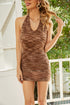 Heathered Halter Mini Cover Up Dress STYLE SOURCE