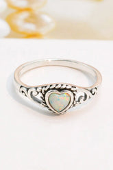 Silver Heart-Shape Opal Ring STYLE SOURCE