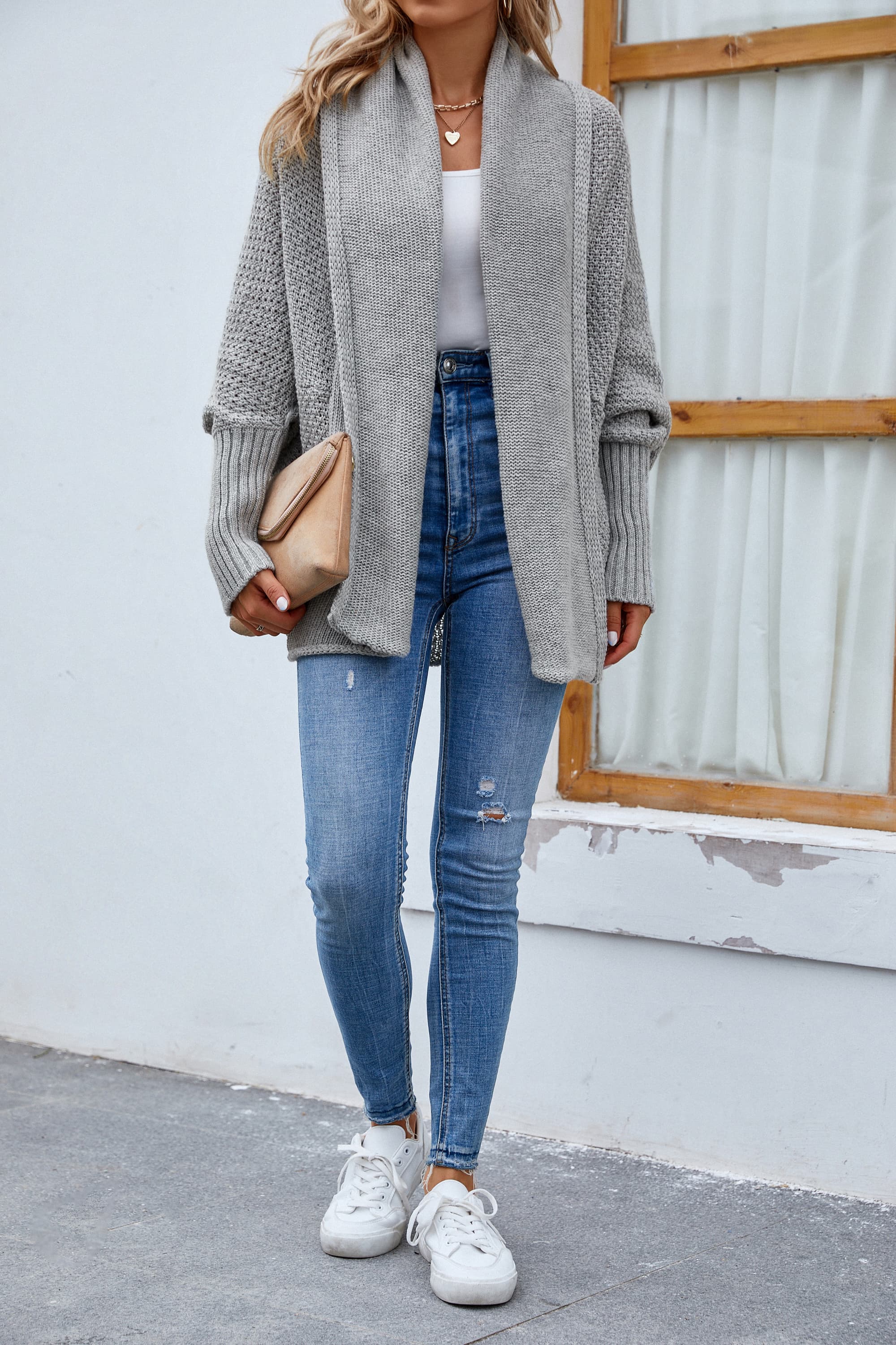 Open Front Long Sleeve Cardigan STYLE SOURCE