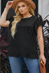 Plus Size Butterfly Sleeve Round Neck Top STYLE SOURCE