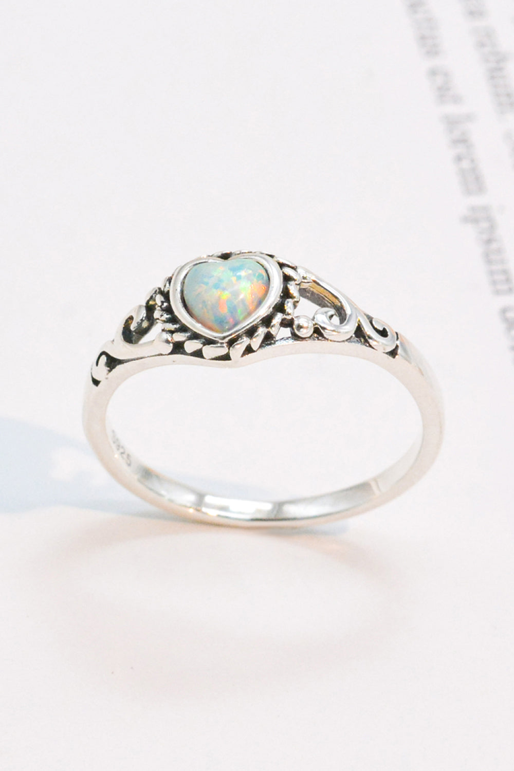 Silver Heart-Shape Opal Ring STYLE SOURCE