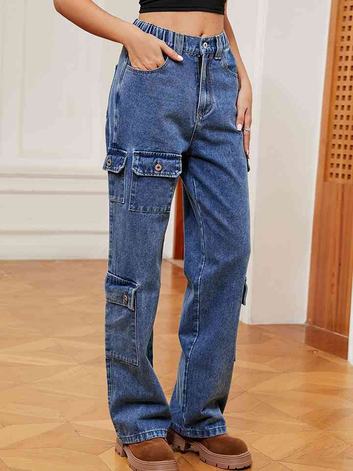 Buttoned Long Jeans STYLE SOURCE