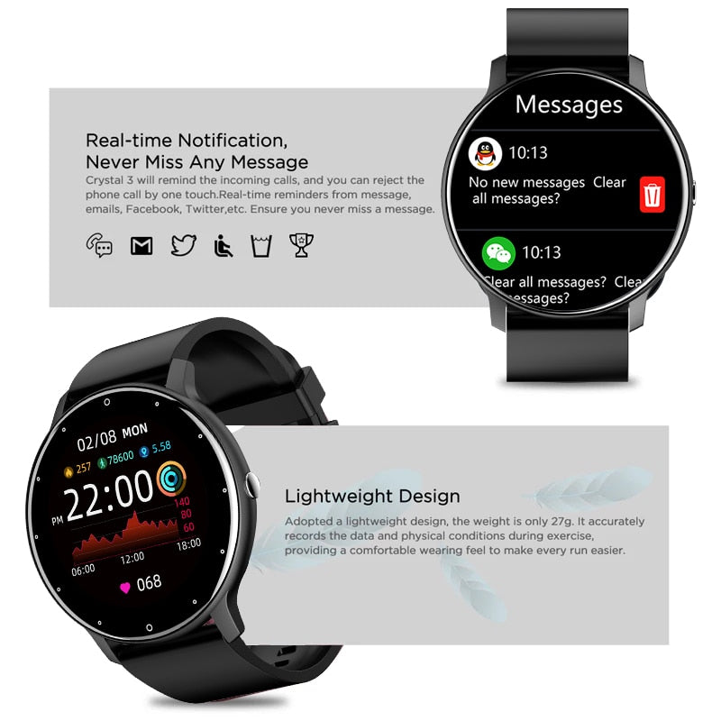 LIGE 2022 New Smart Touch Screen Watch For Men STYLE SOURCE