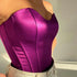 2023 Y2K Satin Off Shoulder Corset Cropped Top For Women STYLE SOURCE