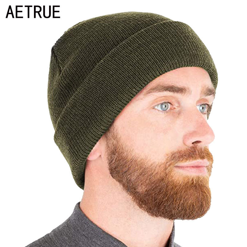 Solid Knitted Hat Winter Hats For Men STYLE SOURCE