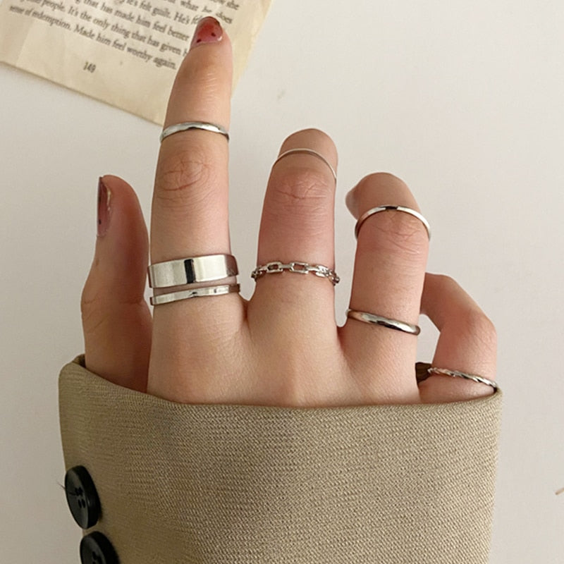 LATS 7pcs Fashion Jewelry Rings Set STYLE SOURCE