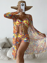 2023 Tropical Allover Print Bikini with Cover Up for Women STYLE SOURCE