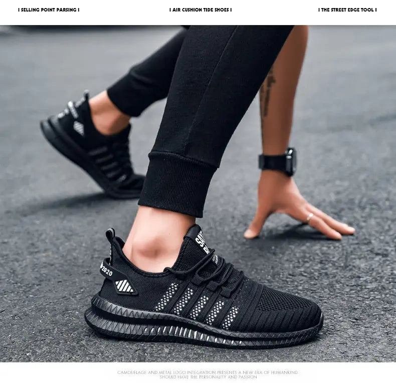 Men Lace-up Mesh Walking Sneakers Casual Lightweight Comfortable Shoes STYLE SOURCE