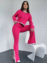 Knit Two Piece Crop Sweater Set For Women STYLE SOURCE
