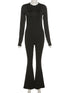 Women's Black Stretchy Bodycon Jumpsuit STYLE SOURCE