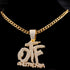 Hip Hop OTF Crystal Letter Pendant Necklaces for Women STYLE SOURCE