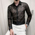 Transparent Lace Shirt Men Clothing STYLE SOURCE