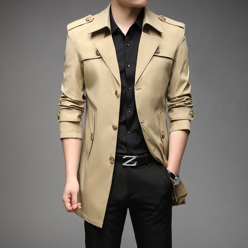 New Spring Men Trench Fashion England Style STYLE SOURCE