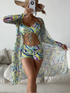 2023 Tropical Allover Print Bikini with Cover Up for Women STYLE SOURCE