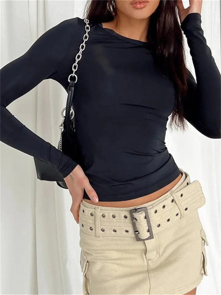 CHRONSTYLE Women Casual Long Sleeve & Base Tees Top STYLE SOURCE