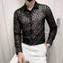 Transparent Lace Shirt Men Clothing STYLE SOURCE