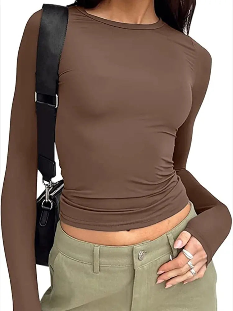 CHRONSTYLE Women Casual Long Sleeve & Base Tees Top STYLE SOURCE
