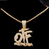 Hip Hop OTF Crystal Letter Pendant Necklaces for Women STYLE SOURCE