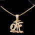 Hip Hop OTF Crystal Letter Pendant Necklaces for Women STYLE SOURCE