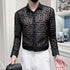 Transparent Lace Shirt Men Clothing STYLE SOURCE