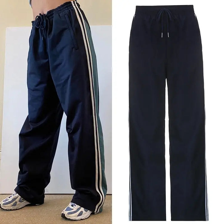 Windbreaker Track Pants Sporty Baggy Low Waisted Trousers Cargo Pants for Women STYLE SOURCE