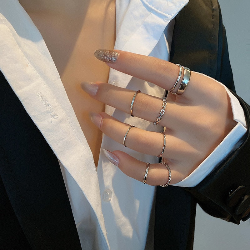 LATS 7pcs Fashion Jewelry Rings Set STYLE SOURCE